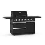 Akoah Outdoor 6-Burner 74,600 BTU Modular Gas Grill, Barbecue Island with Wheels