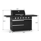 Akoah Outdoor 6-Burner 74,600 BTU Modular Gas Grill, Barbecue Island with Wheels