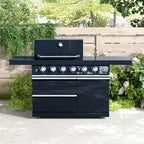 Akoah Outdoor 6-Burner 74,600 BTU Modular Gas Grill, Barbecue Island with Wheels